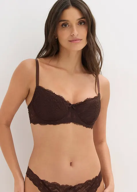 Soutien-gorge semi-rembourr&eacute; &agrave; armatures et dentelle, bonprix