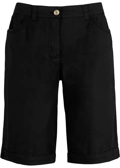 Bermuda paper touch en coton &agrave; taille confortable, bonprix