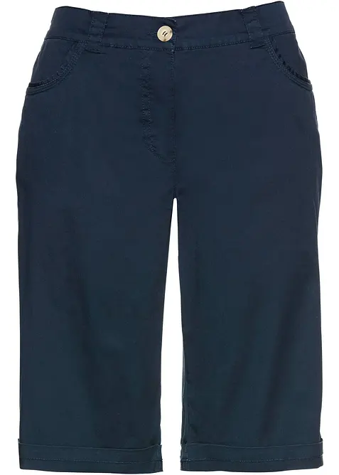 Bermuda paper touch en coton &agrave; taille confortable, bonprix