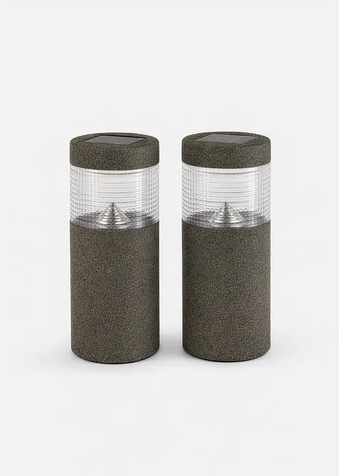 Lot de 2 lampes d&eacute;co solaires pour le chemin, bonprix
