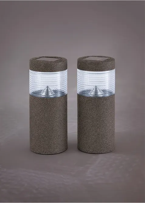 Lot de 2 lampes d&eacute;co solaires pour le chemin, bonprix