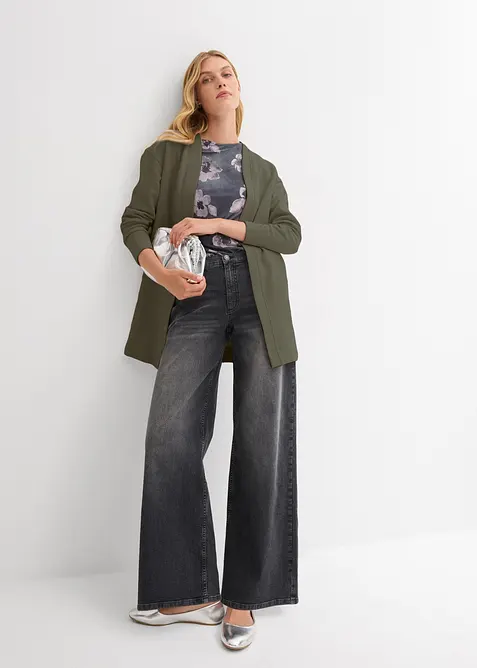 Gilet long en sweat doux, bonprix