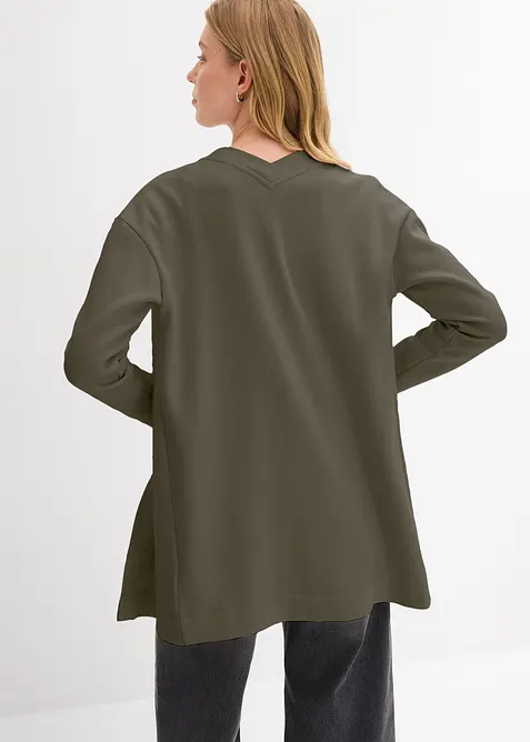 Gilet long en sweat doux, bonprix