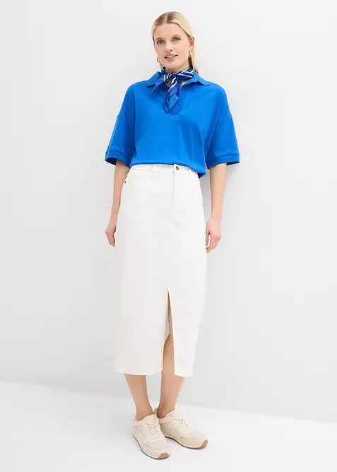 Jupe midi en jean, bonprix