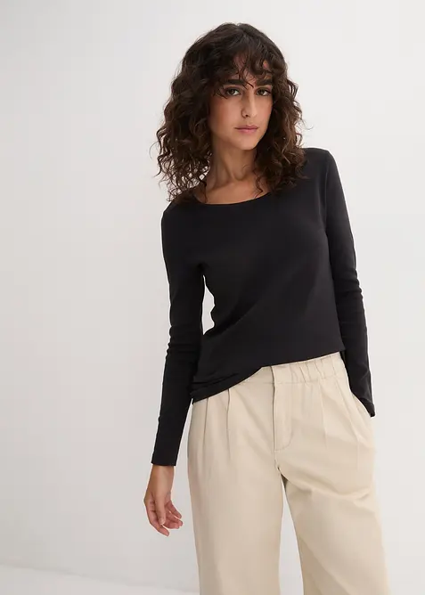 T-shirt manches longues 100% coton, bonprix