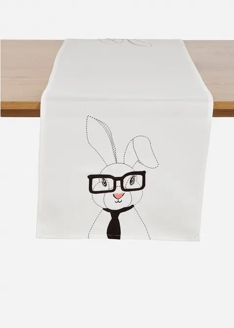 Chemin de table avec broderie de lapins, bonprix