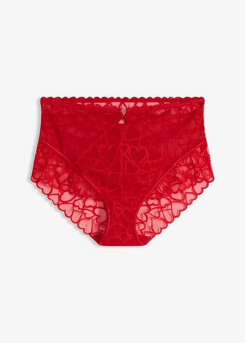 Culotte taille haute avec dentelle c&oelig;urs, bonprix