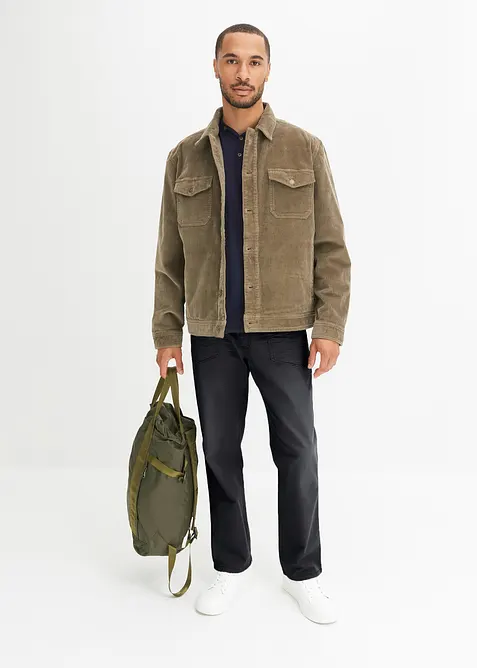 Lot de 2 T-shirts col tunisien 100&nbsp;% coton, bonprix