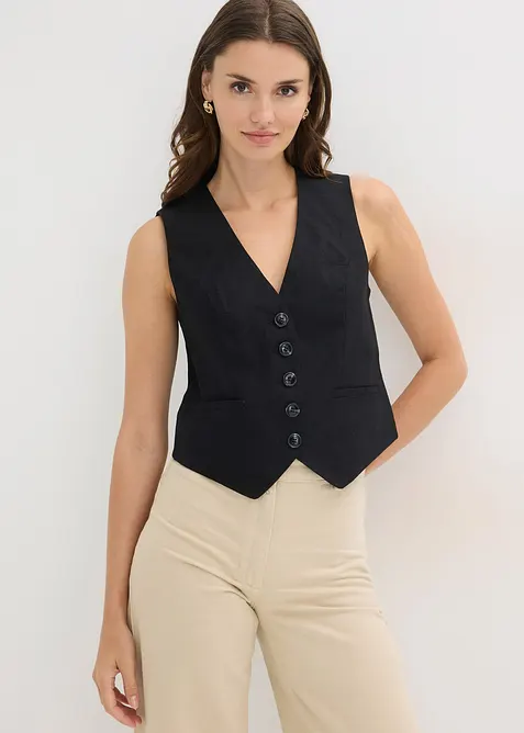 Gilet sans manches en viscose m&eacute;lang&eacute;e, bonprix