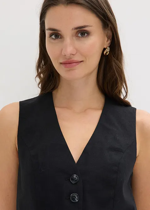 Gilet sans manches en viscose m&eacute;lang&eacute;e, bonprix