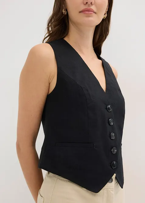 Gilet sans manches en viscose m&eacute;lang&eacute;e, bonprix