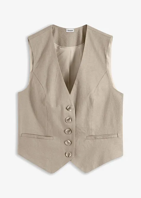 Gilet sans manches en viscose m&eacute;lang&eacute;e, bonprix