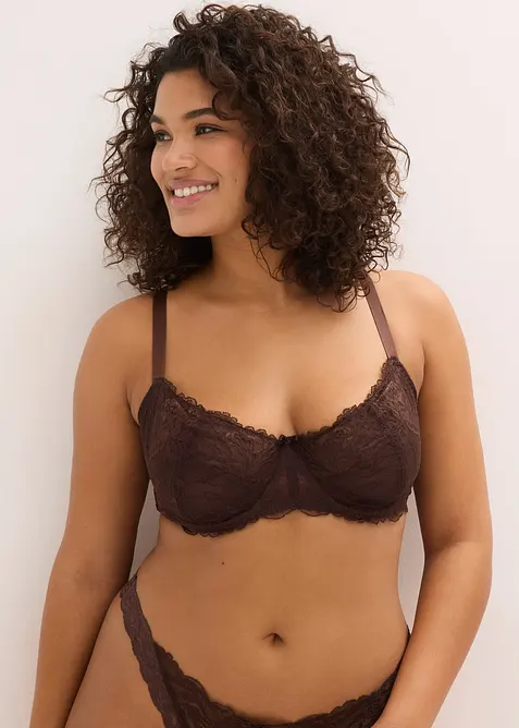 Soutien-gorge semi-rembourr&eacute; &agrave; armatures et dentelle, bonprix