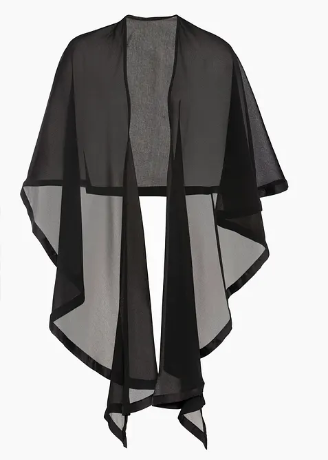 Poncho-&eacute;charpe avec d&eacute;tail en satin, bonprix