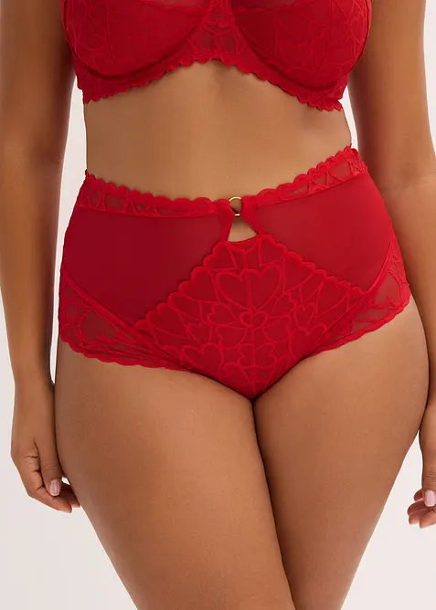 Culotte taille haute avec dentelle c&oelig;urs, bonprix