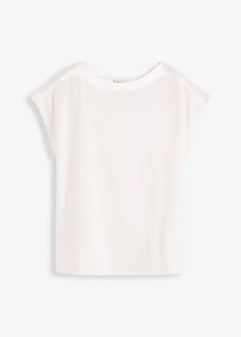 T-shirt avec bordure en satin, bonprix