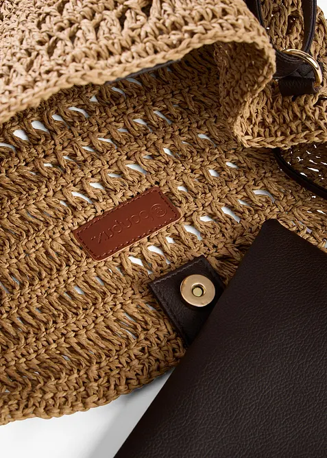 Sac &agrave; bandouli&egrave;re aspect paille, bonprix