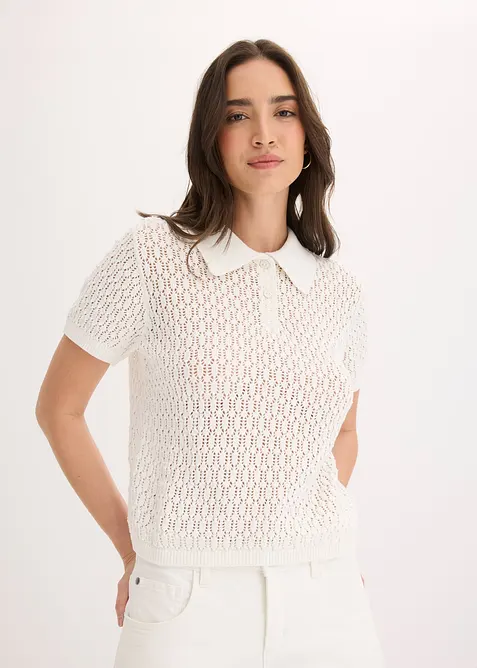 Pull ajour&eacute; 100% coton, bonprix