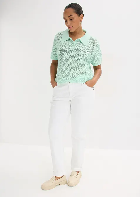 Pull ajour&eacute; 100% coton, bonprix