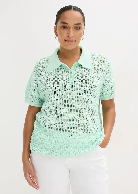 Pull ajour&eacute; 100% coton, bonprix