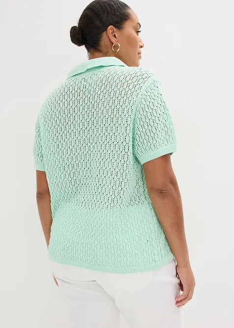 Pull ajour&eacute; 100% coton, bonprix