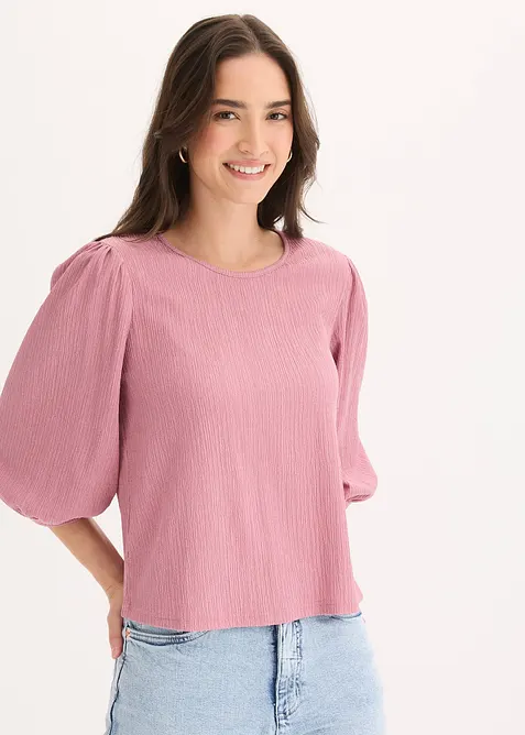 Blouse en jersey cr&ecirc;pe textur&eacute;, bonprix