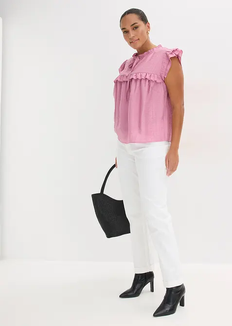 Blouse volant&eacute;e en viscose m&eacute;lang&eacute;e, bonprix