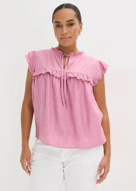 Blouse volant&eacute;e en viscose m&eacute;lang&eacute;e, bonprix