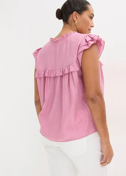 Blouse volant&eacute;e en viscose m&eacute;lang&eacute;e, bonprix
