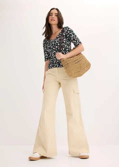 Pantalon cargo 100% coton, bonprix