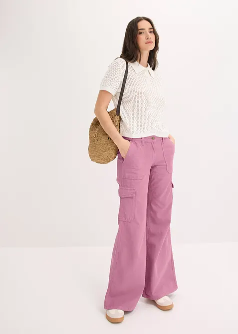 Pantalon cargo 100% coton, bonprix