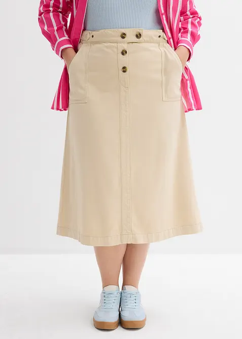 Jupe en twill 100% coton, bonprix