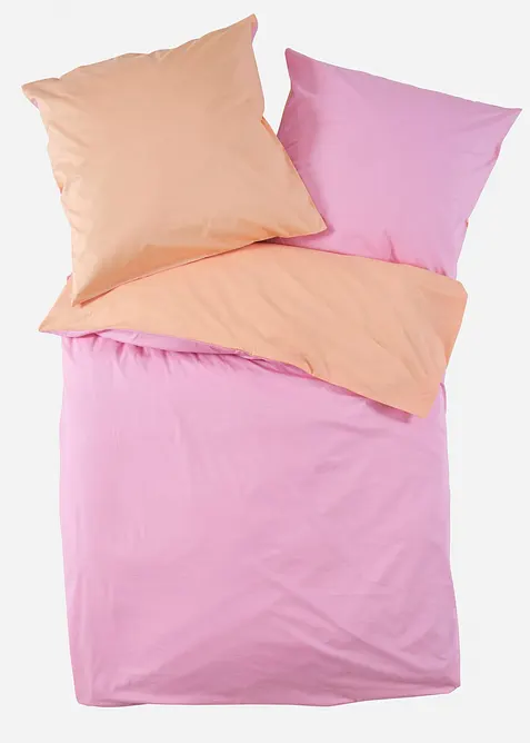 Parure de lit r&eacute;versible en percale unie, bonprix