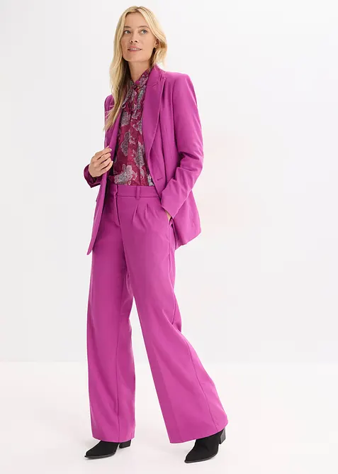 Tunique en satin &agrave; passepoils, bonprix