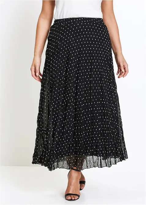 Jupe en mousseline effet froiss&eacute;, bonprix