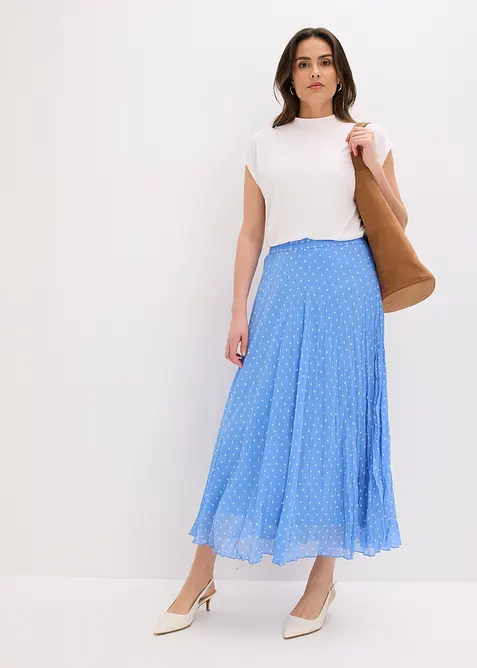 Jupe en mousseline effet froiss&eacute;, bonprix