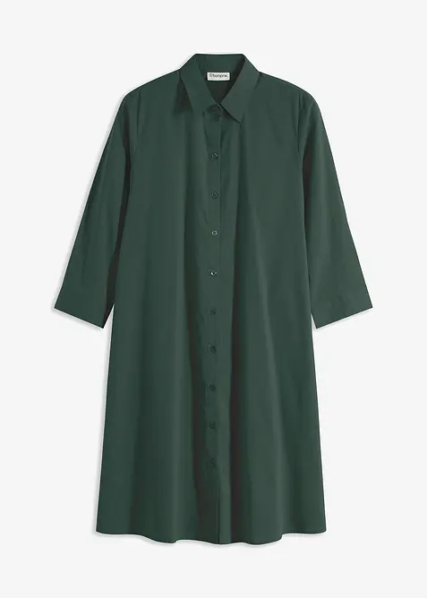 Robe-chemise en popeline solide, bonprix