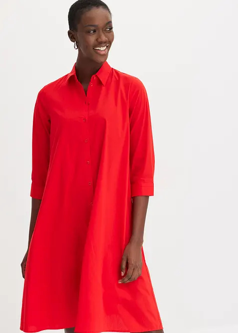 Robe-chemise en popeline solide, bonprix