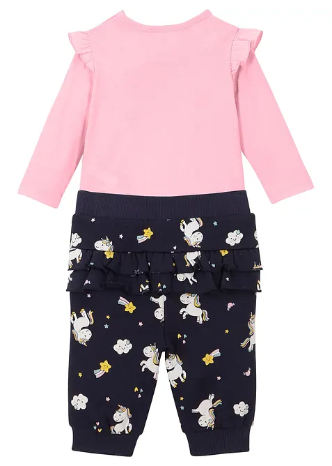 Body manches longues + pantalon sweat b&eacute;b&eacute; (Ens. 2 pces.) coton, bonprix