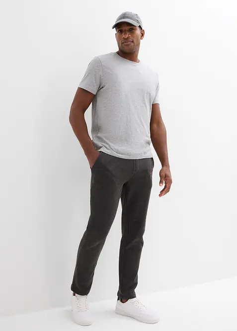 Pantalon de jogging 100% coton avec d&eacute;tails sportifs, bonprix
