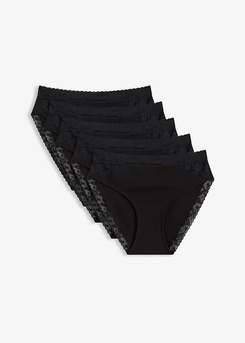 Lot de 5&nbsp;slips maxi avec dentelle, bonprix