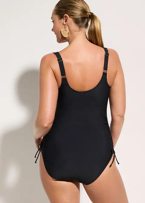 Maillot 1&nbsp;pi&egrave;ce sculptant avec la&ccedil;ages, maintien l&eacute;ger, bonprix