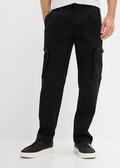 Pantalon droit tr&egrave;s extensible &agrave; poches cargo zipp&eacute;es, regular, bonprix