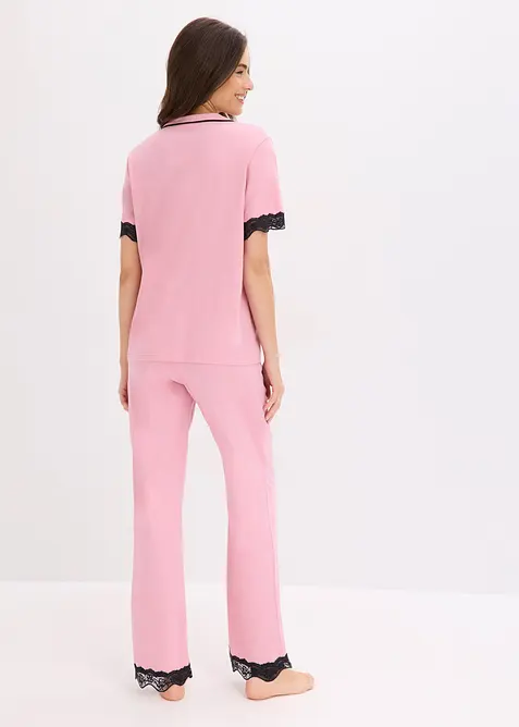 Pyjama boutonn&eacute; en mati&egrave;re douce, bonprix