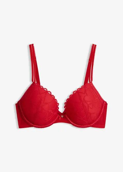 Soutien-gorge &agrave; coques en dentelle c&oelig;urs, bonprix