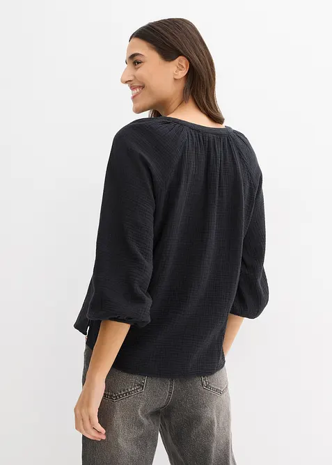 Blouse oversize en gaze de coton, bonprix