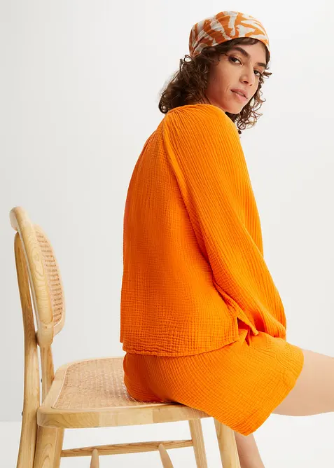 Blouse oversize en gaze de coton, bonprix