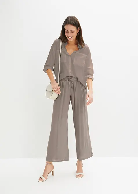 Pantalon en viscose, taille &eacute;lastiqu&eacute;e, bonprix