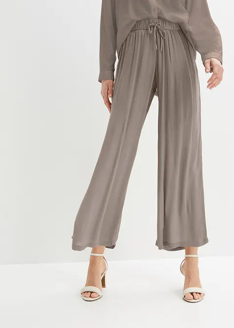Pantalon en viscose, taille &eacute;lastiqu&eacute;e, bonprix