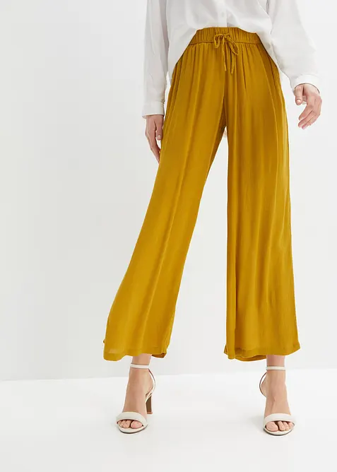 Pantalon en viscose, taille &eacute;lastiqu&eacute;e, bonprix